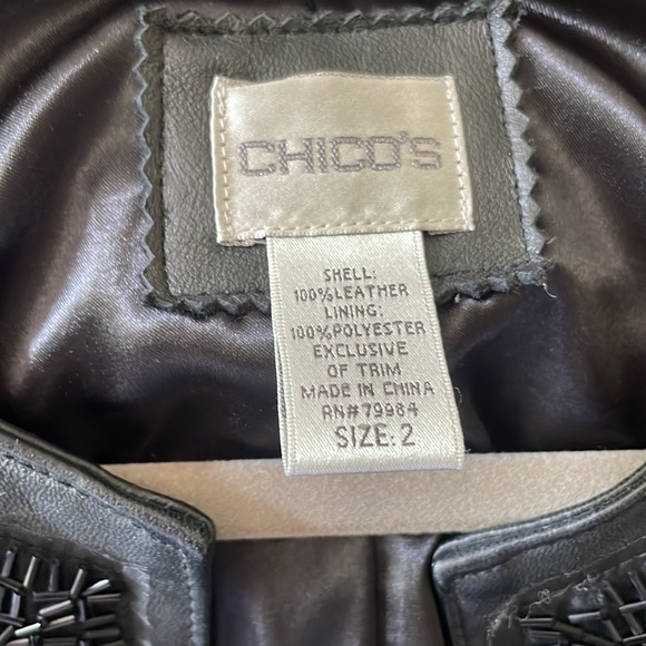 Chicos Beaded Leather Jacket - Picture 2 of 5